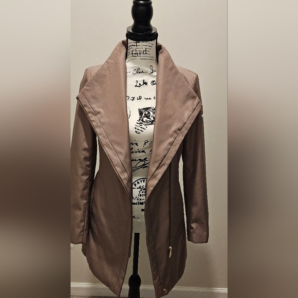 Chic Brown Open Front Jacket - Picture 1 of 15